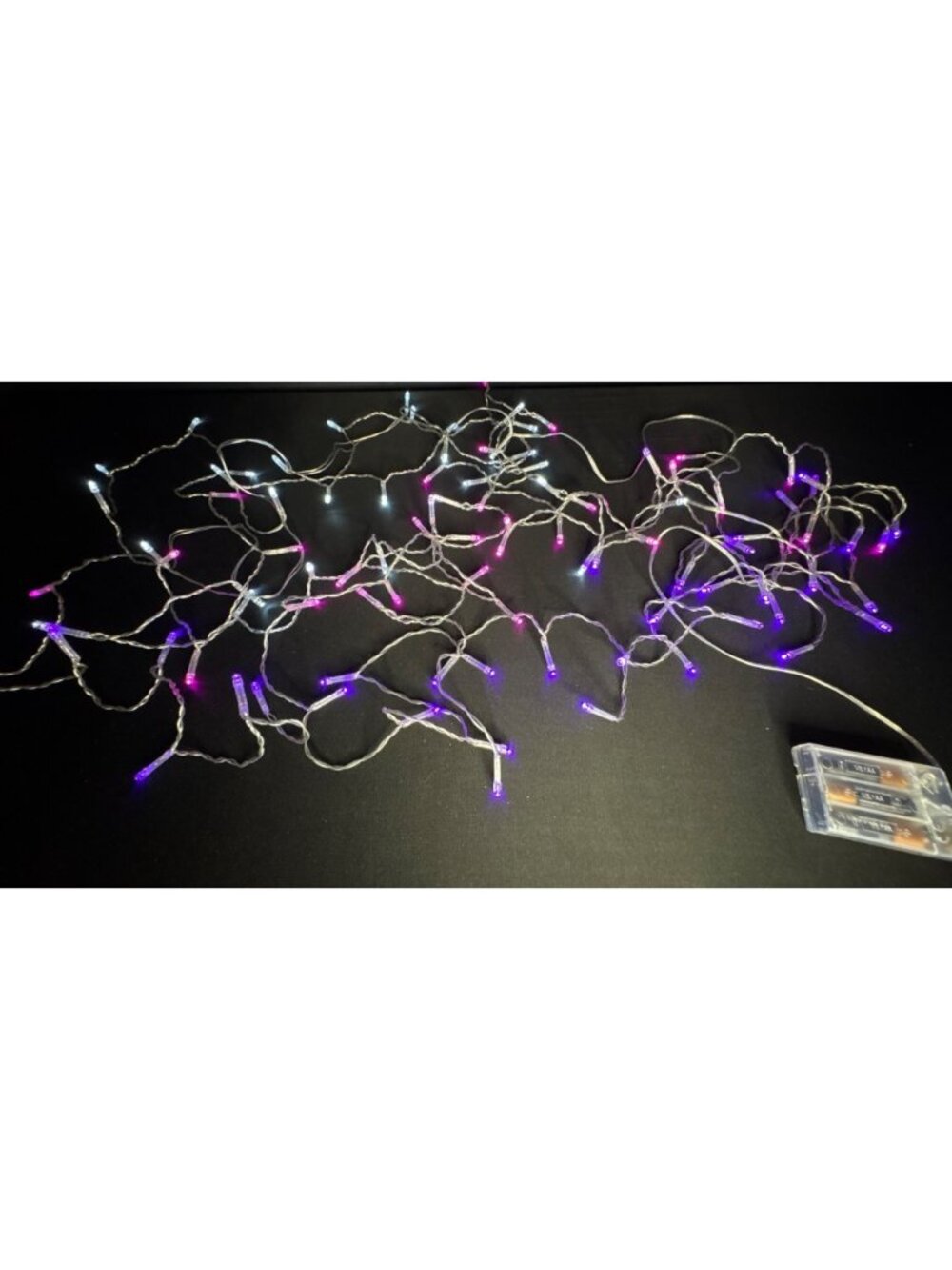 String Lights Battery-Powered LED Purple & White Glow Indoor/Outdoor Use DIY - Picture 4 of 4